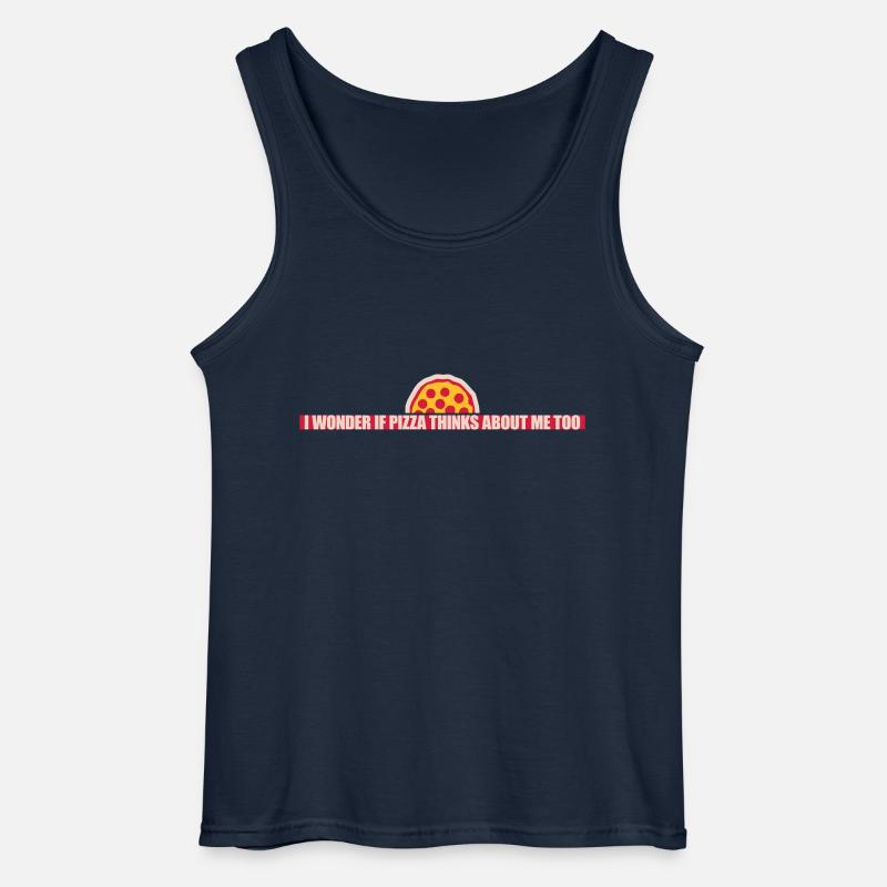 pizza thinks about me - Gildan Männer Tank Top - Navy