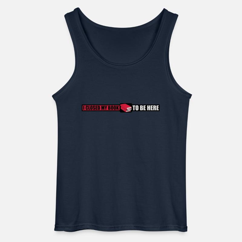 I closed my book - Gildan Men’s Tank Top - navy