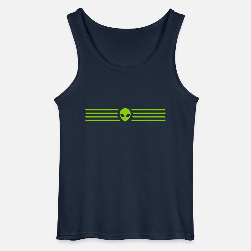 Linien Striche Alien Design - Gildan Männer Tank Top - Navy