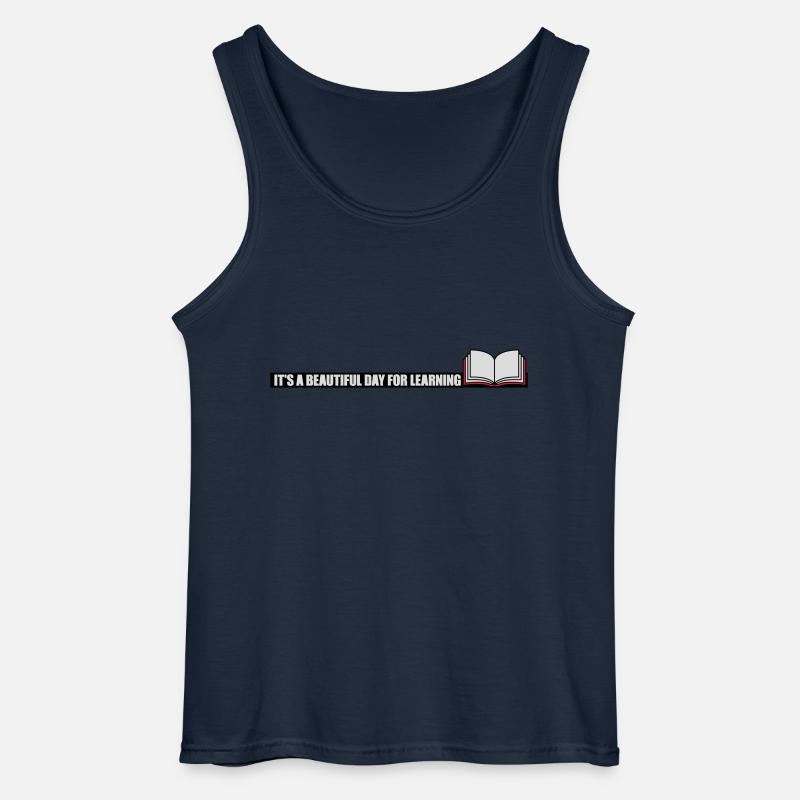 beautiful day for learning - Gildan Men’s Tank Top - navy