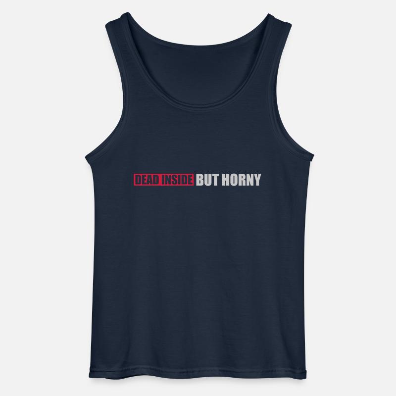 dead inside but horny - Gildan Men’s Tank Top - navy