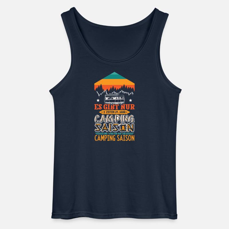 Camper Camping Wohnwagen Spruch - Gildan Männer Tank Top - Navy