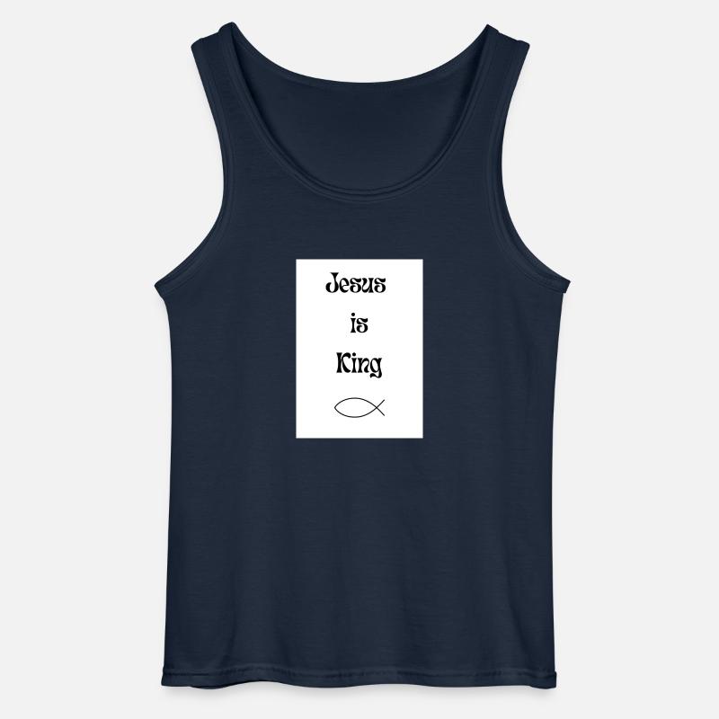Jesus is King - Gildan Männer Tank Top - Navy