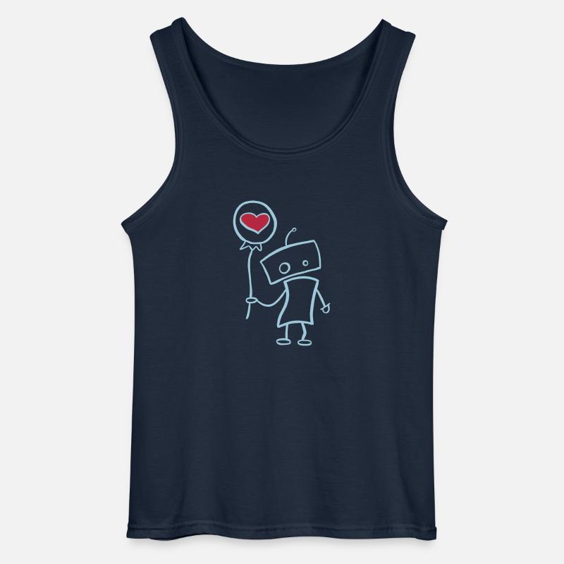 Verliebter Roboter mit Herz - Gildan Männer Tank Top - Navy