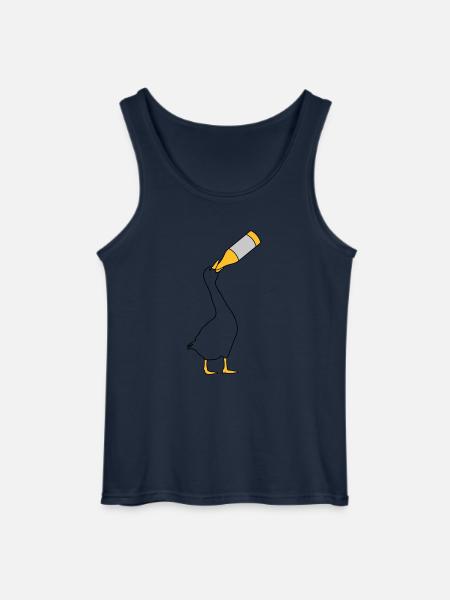 Beer boozing goose - Gildan Men’s Tank Top - navy