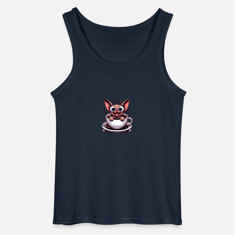 Sphinx Katze Kaffee Koffeinschock Lustig - Gildan Männer Tank Top - Navy
