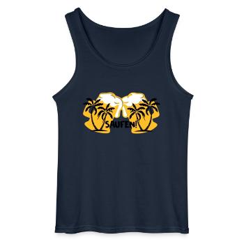 Saufen! - Gildan Männer Tank Top - Navy - Vorne - AI Model Male 185 dark (185cm)