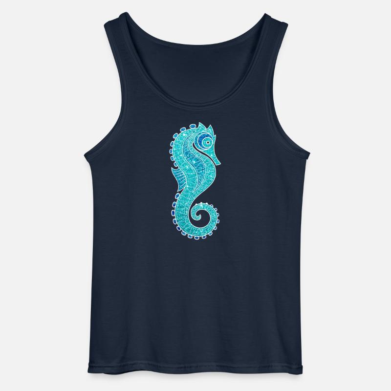 funkelndes Seepferdchen - Gildan Männer Tank Top - Navy