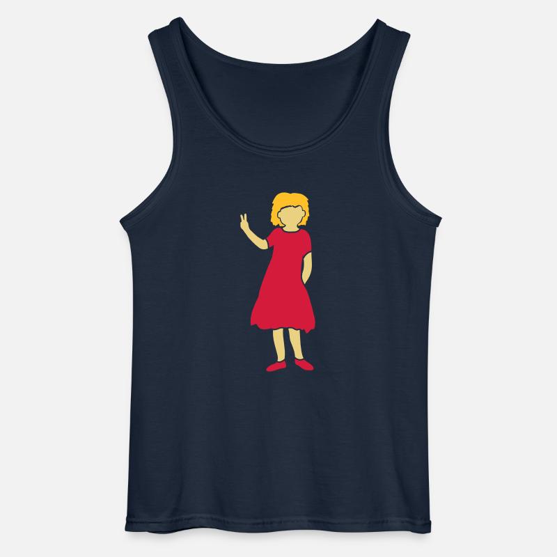Mädchen Silhouette Peace Zeichen - Gildan Männer Tank Top - Navy
