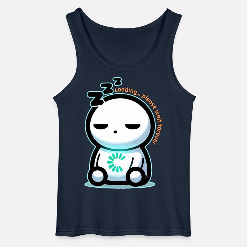 Forever Loading Sleepy Mascot - Gildan Men’s Tank Top - navy
