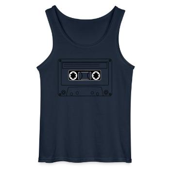 Oldschool Hip Hop cassette - Gildan Men’s Tank Top - navy - Front - AI Model Male 185 dark (185cm)