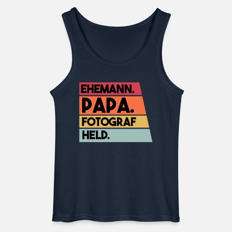 Ehemann Papa Fotograf Held - Gildan Männer Tank Top - Navy