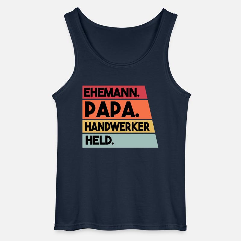 Ehemann Papa Handwerker Held - Gildan Männer Tank Top - Navy
