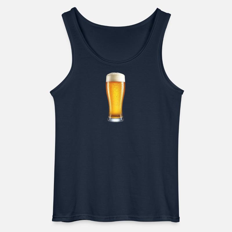 Craftbier Glasdesign Bierglas Bier - Gildan Männer Tank Top - Navy
