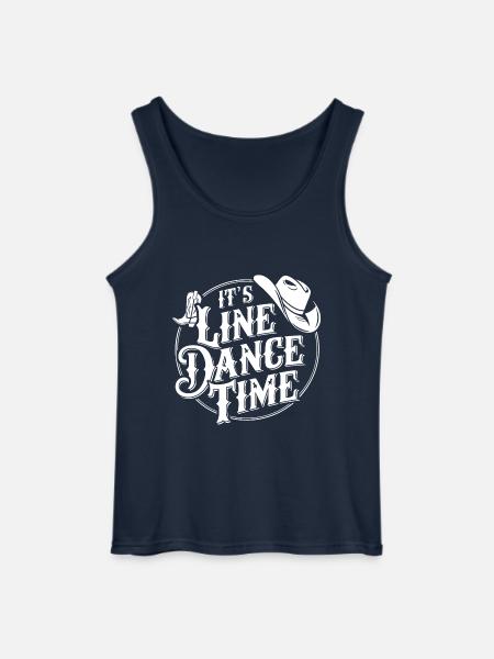 Line Dance Time Line Dancing Dancing - Gildan Men’s Tank Top - navy