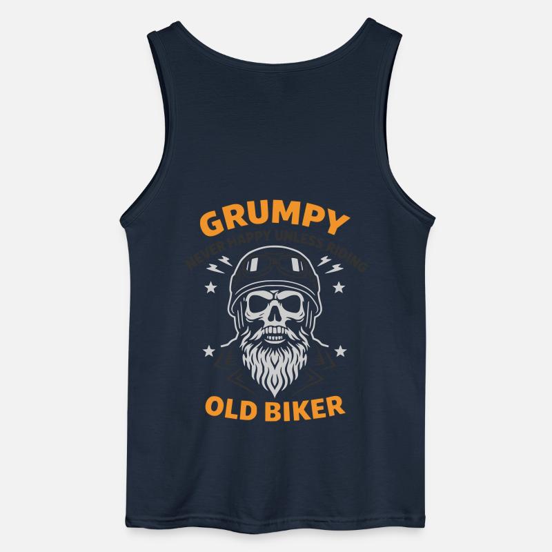 Grumpy Old Biker Skull - Débardeur Gildan Homme - marine