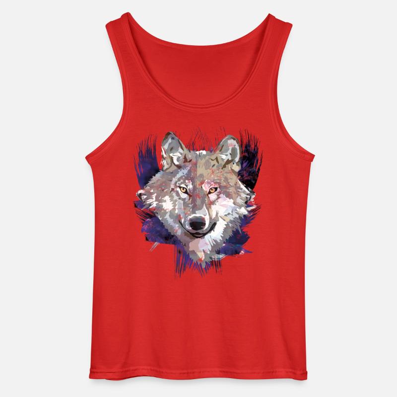 Wolf | Tier | Grauer Wolf - Gildan Männer Tank Top - Rot