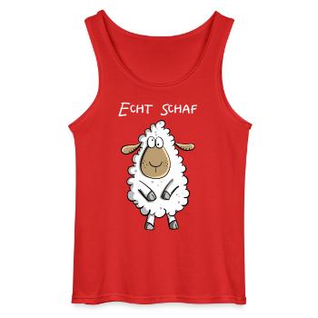 Echt Schaf I Cooles Schäfchen Comic Geschenk Fun - Gildan Männer Tank Top - Rot - Vorne - AI Model Male 185 dark (185cm)