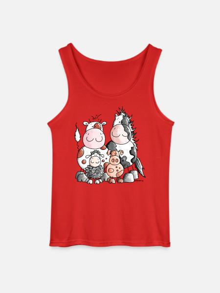 Funny Farm Animals - Gildan Men’s Tank Top - red
