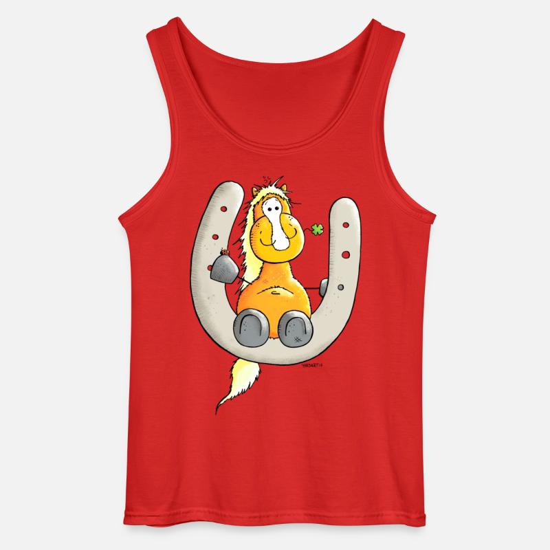 Glückspferd - Pferd - Glück - Gildan Männer Tank Top - Rot