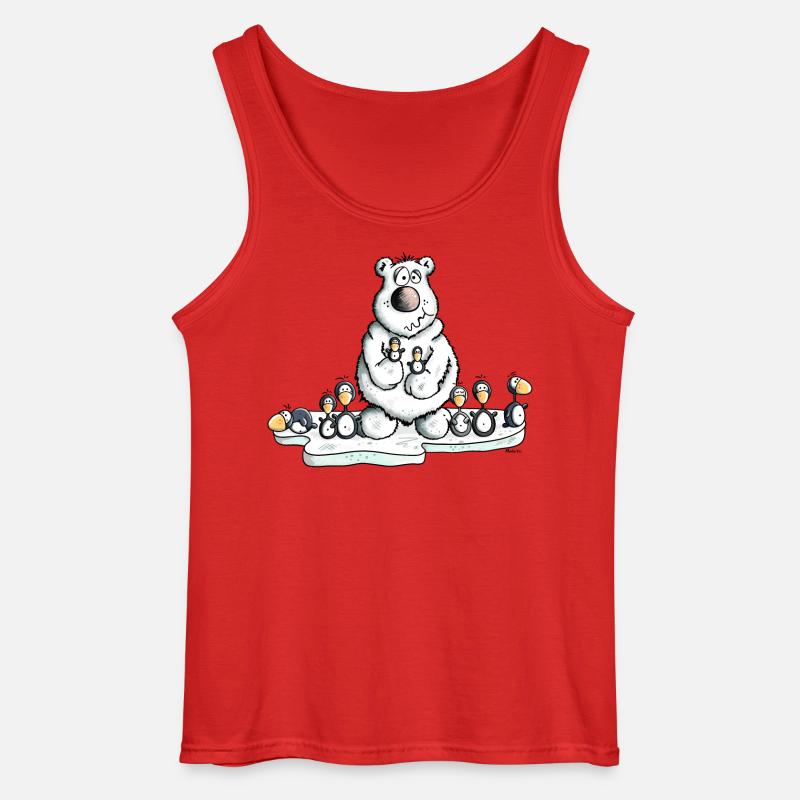 Eisbär mit Pinguinen - Gildan Männer Tank Top - Rot