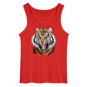 tiger - Gildan Men’s Tank Top - red - Front - AI Model Male 185 dark (185cm)