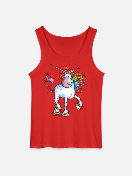 Rainbow Unicorn - Gildan Men’s Tank Top - red