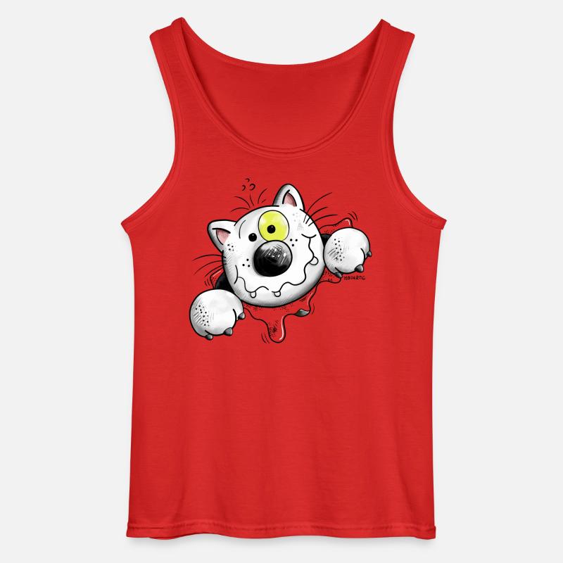 Starke Katze - Gildan Männer Tank Top - Rot