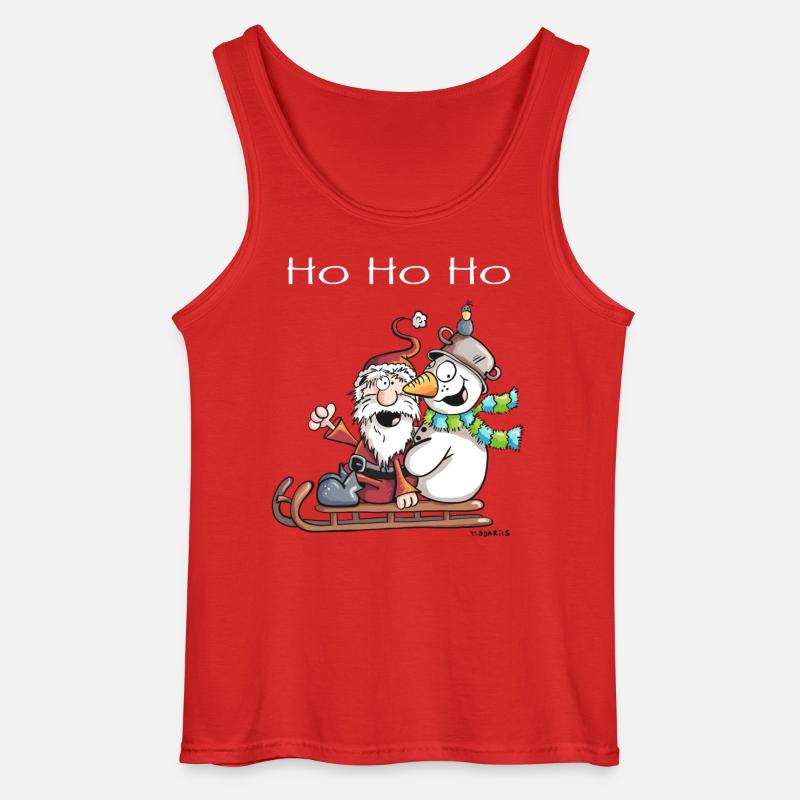 Weihnachtsmann und Schneemann - Comic - Gildan Männer Tank Top - Rot
