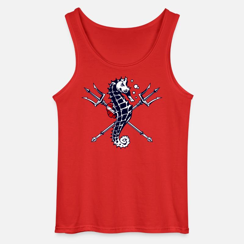 Taucher Trident Seepferdchen - Gildan Männer Tank Top - Rot