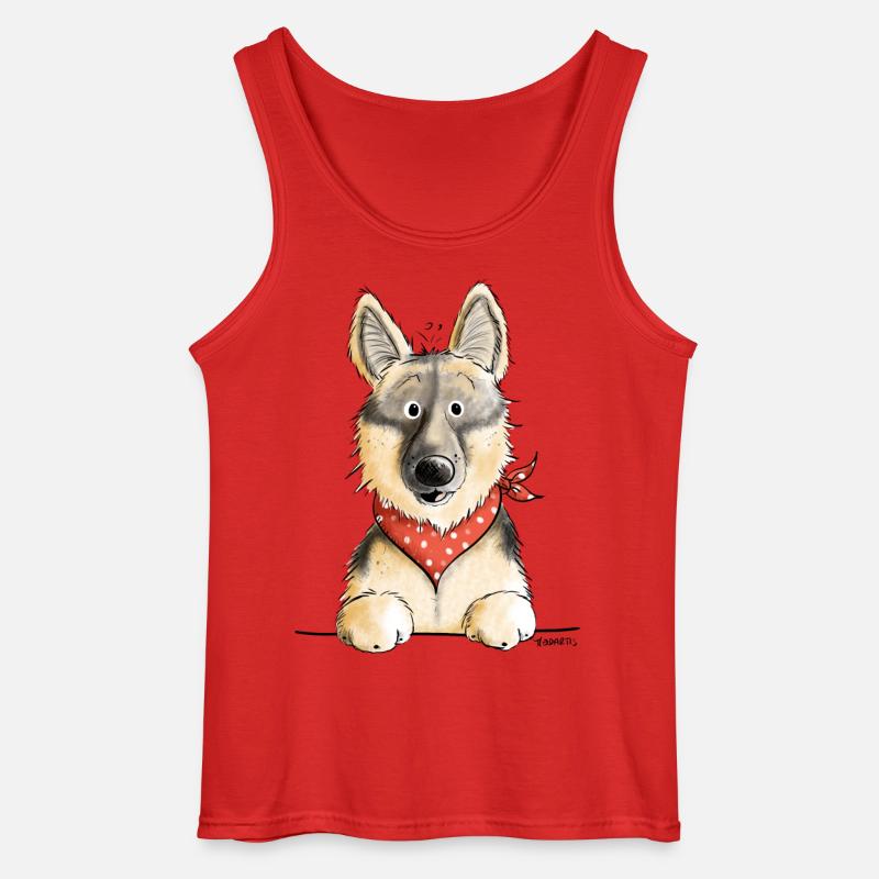 Lustiger Deutscher Schäferhund I Comic Geschenk - Gildan Männer Tank Top - Rot