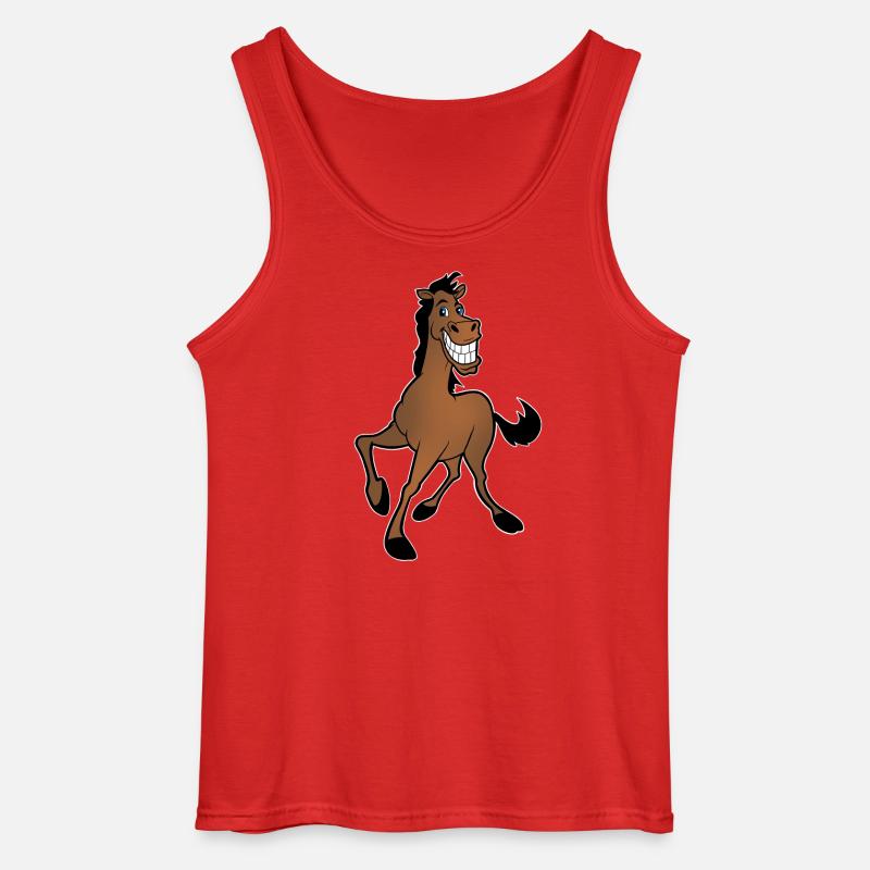 Pferd - Gildan Männer Tank Top - Rot