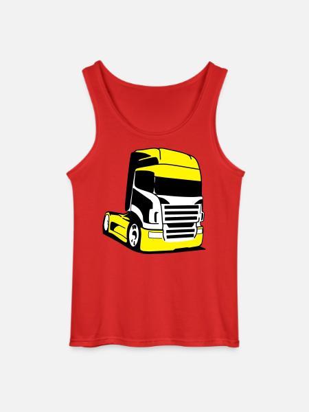 Gelber Lkw Pop-Art - Gildan Männer Tank Top - Rot