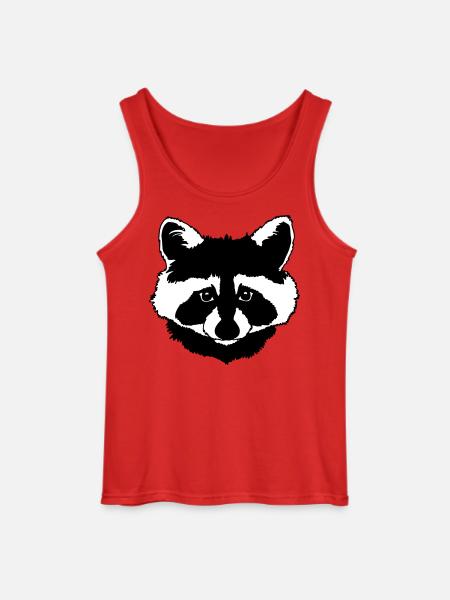 Waschbär Kopf schwarz weiss - Gildan Männer Tank Top - Rot