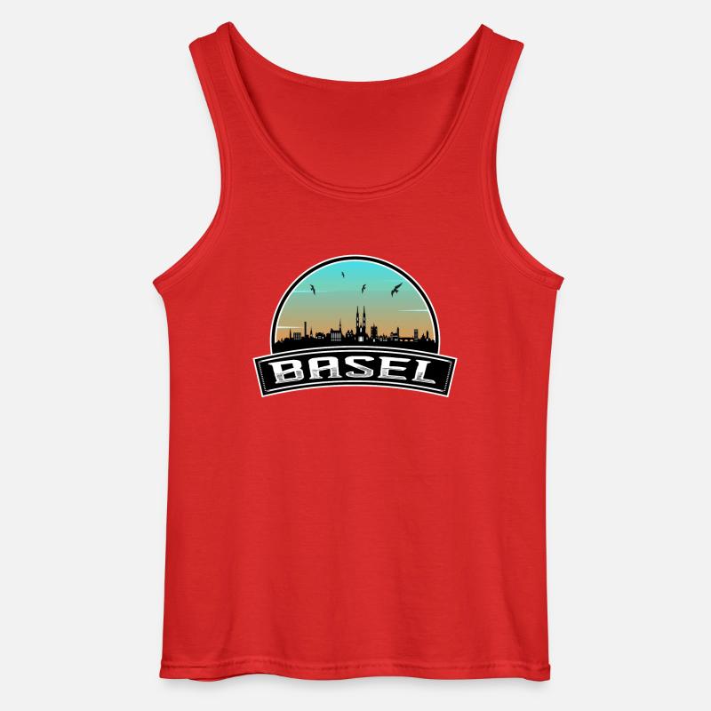 Basel Schweiz Skyline Schweizer Souvenir - Gildan Männer Tank Top - Rot