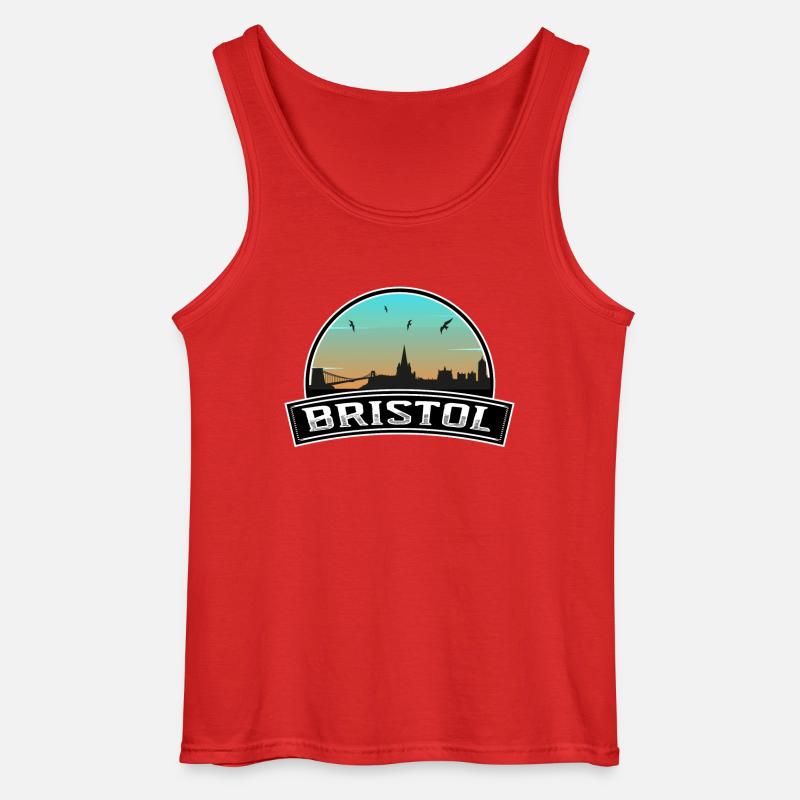 Bristol England Skyline Britisches Souvenir - Gildan Männer Tank Top - Rot