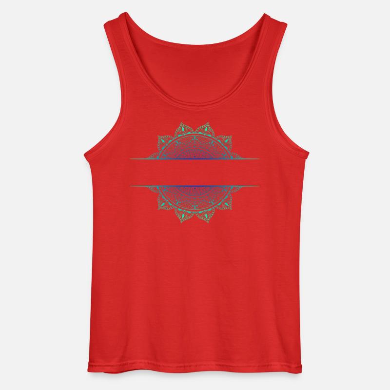 Mandala Cyan Green - Gildan Männer Tank Top - Rot