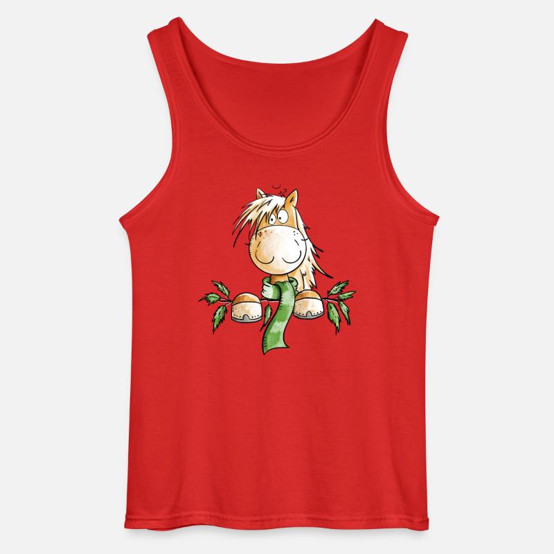 Winter Pferd I Pferdemotiv Fun - Gildan Männer Tank Top - Rot