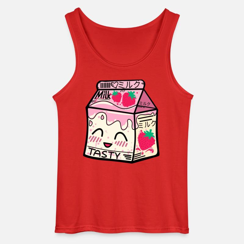 Erdbeer Milch Packung kawaii - Gildan Männer Tank Top - Rot