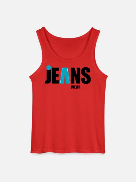 Jeans Wear with a dot - Gildan Men’s Tank Top - red