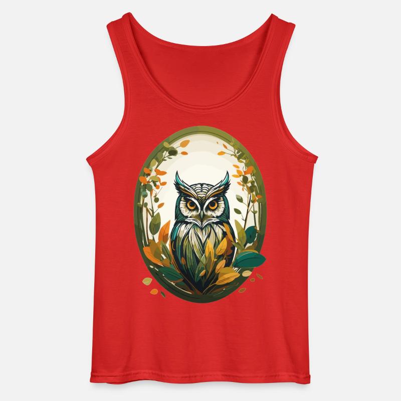 Eule - Gildan Männer Tank Top - Rot