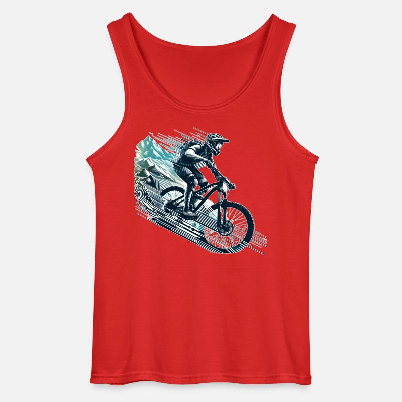 MTB Mountainbiking Downhill Geschenk - Gildan Männer Tank Top - Rot