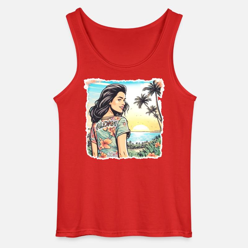 Aloha Mädchen - Gildan Männer Tank Top - Rot