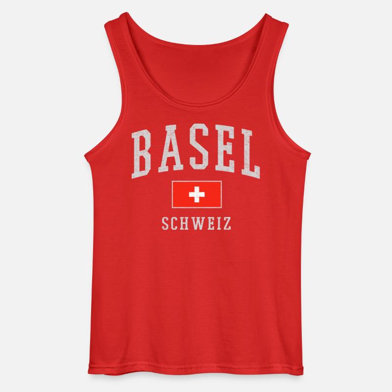 Basel Schweiz Emblem Druck - Gildan Männer Tank Top - Rot