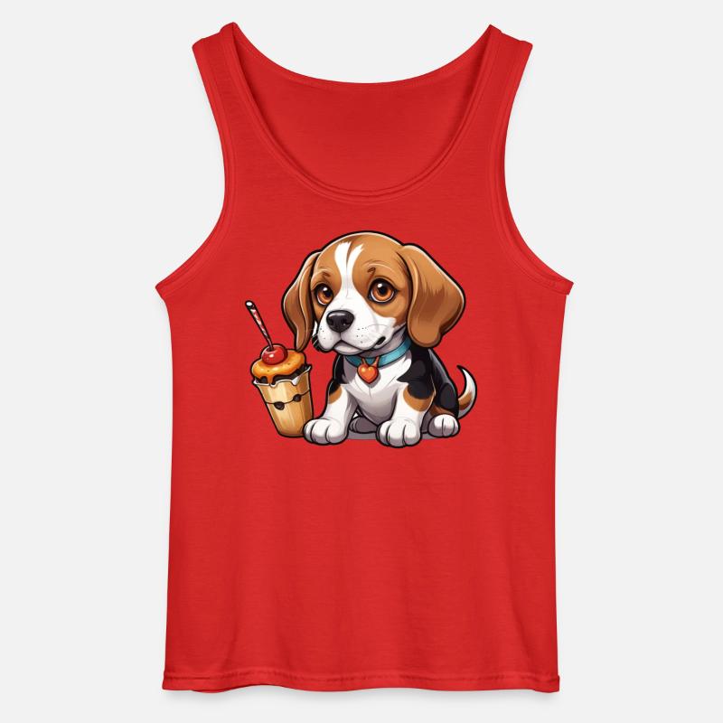 Beagle Cake Joy - Gildan Männer Tank Top - Rot