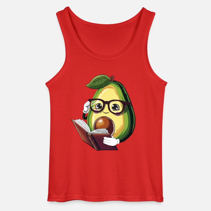 Avocado liest ein Buch – Bücherwurm - Gildan Männer Tank Top - Rot