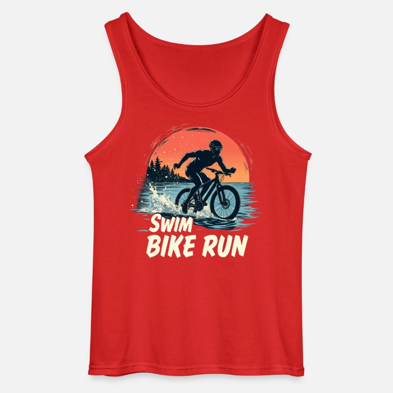Triathlon-Anzug - Triathlet im Training - Gildan Männer Tank Top - Rot