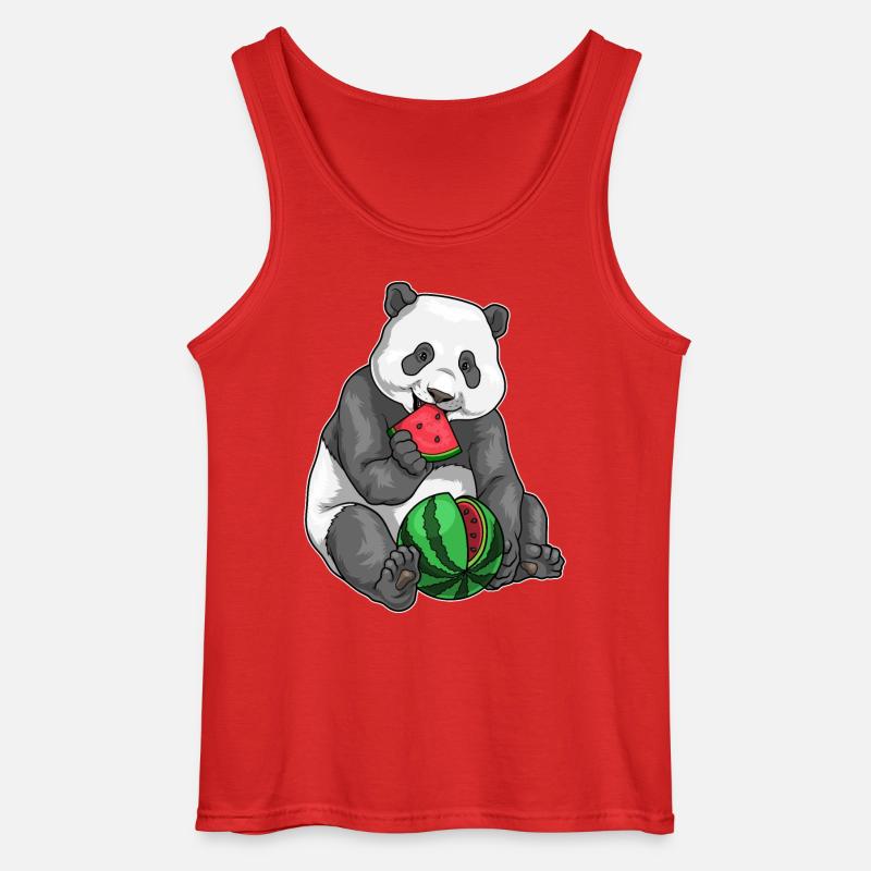 Panda Wassermelone - Gildan Männer Tank Top - Rot