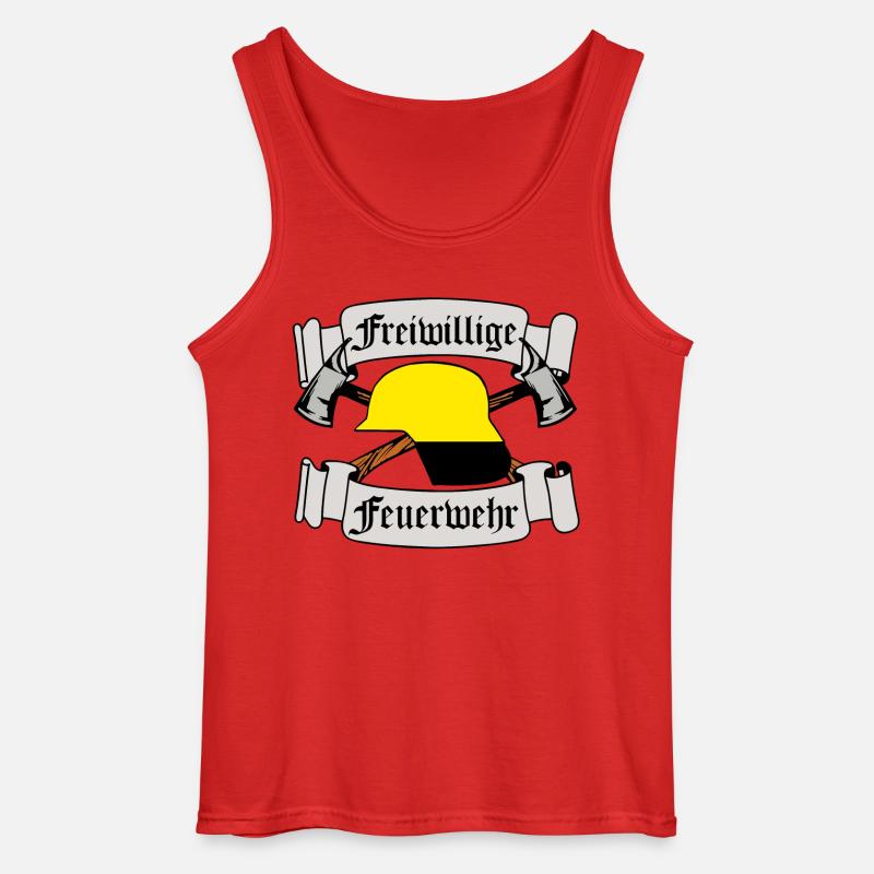 Freiwillige Feuerwehr Emblem - Gildan Männer Tank Top - Rot
