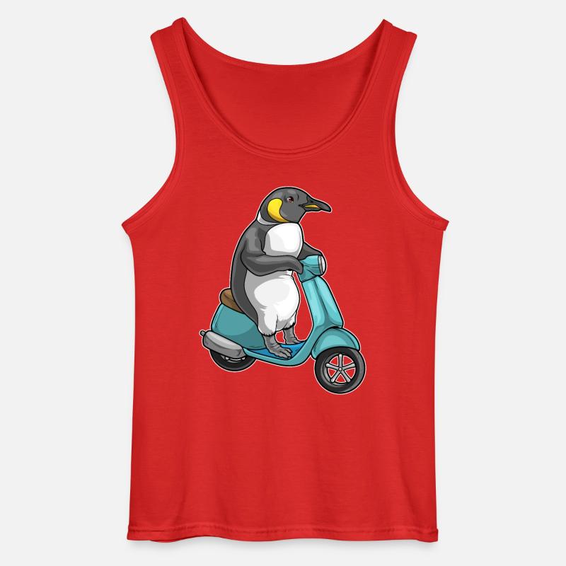 Pinguin Motorroller - Gildan Männer Tank Top - Rot